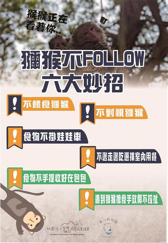 獼猴不FOLLOW教戰6妙招 壽山動物園租借防猴帆布包